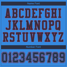 Load image into Gallery viewer, Custom Powder Blue Navy-Red Mesh Authentic Football Jersey