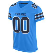 Charger l'image dans la galerie, Custom Powder Blue Navy-White Mesh Authentic Football Jersey