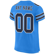 Load image into Gallery viewer, Custom Powder Blue Navy-White Mesh Authentic Football Jersey
