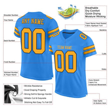 Загрузить изображение в средство просмотра галереи, Custom Powder Blue Gold-Navy Mesh Authentic Football Jersey