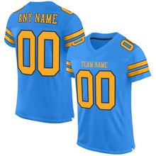 Загрузить изображение в средство просмотра галереи, Custom Powder Blue Gold-Navy Mesh Authentic Football Jersey