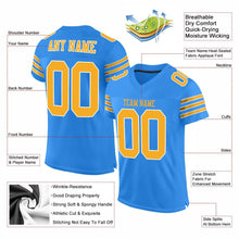 Загрузить изображение в средство просмотра галереи, Custom Powder Blue Gold-White Mesh Authentic Football Jersey