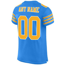 Загрузить изображение в средство просмотра галереи, Custom Powder Blue Gold-White Mesh Authentic Football Jersey