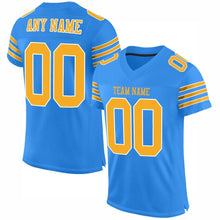 Загрузить изображение в средство просмотра галереи, Custom Powder Blue Gold-White Mesh Authentic Football Jersey