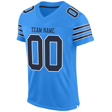 Load image into Gallery viewer, Custom Powder Blue Navy-White Mesh Authentic Football Jersey