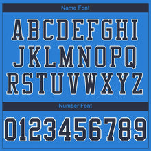 Load image into Gallery viewer, Custom Powder Blue Navy-White Mesh Authentic Football Jersey