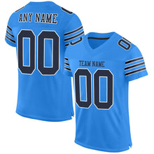 Load image into Gallery viewer, Custom Powder Blue Navy-White Mesh Authentic Football Jersey
