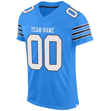 Load image into Gallery viewer, Custom Powder Blue White-Navy Mesh Authentic Football Jersey