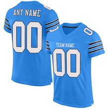 Load image into Gallery viewer, Custom Powder Blue White-Navy Mesh Authentic Football Jersey