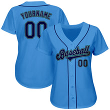 Load image into Gallery viewer, Custom Powder Blue Navy-Teal Authentic Baseball Jersey