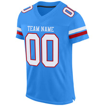 Загрузить изображение в средство просмотра галереи, Custom Powder Blue White-Red Mesh Authentic Football Jersey