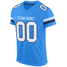 Charger l'image dans la galerie, Custom Powder Blue White-Navy Mesh Authentic Football Jersey