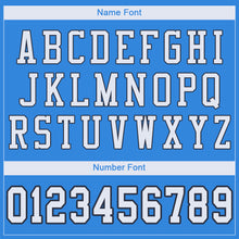 Charger l'image dans la galerie, Custom Powder Blue White-Navy Mesh Authentic Football Jersey