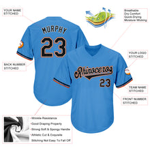 Загрузить изображение в средство просмотра галереи, Custom Powder Blue Black-Orange Authentic Throwback Rib-Knit Baseball Jersey Shirt