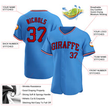 Load image into Gallery viewer, Custom Powder Blue Red-Navy Authentic Baseball Jersey