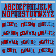 Load image into Gallery viewer, Custom Powder Blue Red-Navy Authentic Baseball Jersey