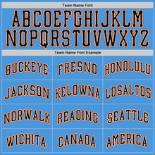 Load image into Gallery viewer, Custom Powder Blue Black-Orange Authentic Baseball Jersey