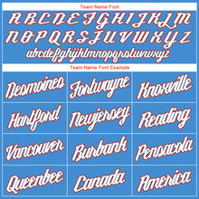 Загрузить изображение в средство просмотра галереи, Custom Powder Blue White-Orange Authentic Throwback Rib-Knit Baseball Jersey Shirt