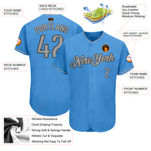 Load image into Gallery viewer, Custom Powder Blue Gray-Steel Gray Authentic Baseball Jersey