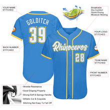 Load image into Gallery viewer, Custom Powder Blue White-Gold Authentic Baseball Jersey