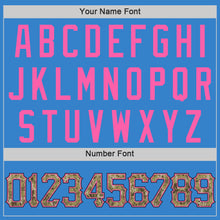 Load image into Gallery viewer, Custom Powder Blue Camo-Pink Authentic Baseball Jersey
