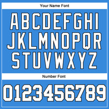 Load image into Gallery viewer, Custom Powder Blue White-Black Mesh Authentic Throwback Football Jersey