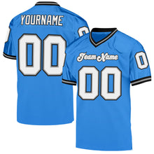 Load image into Gallery viewer, Custom Powder Blue White-Black Mesh Authentic Throwback Football Jersey