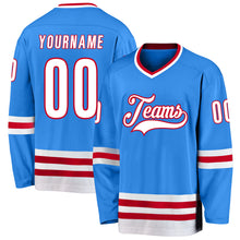 Charger l'image dans la galerie, Custom Powder Blue White-Red Hockey Jersey