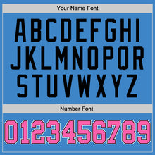 Load image into Gallery viewer, Custom Powder Blue Pink-Black Authentic Baseball Jersey