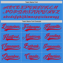 Load image into Gallery viewer, Custom Powder Blue Red Hockey Jersey