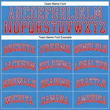 Load image into Gallery viewer, Custom Powder Blue Red-White Authentic Drift Fashion Baseball Jersey