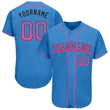 Load image into Gallery viewer, Custom Powder Blue Pink-Black Authentic Drift Fashion Baseball Jersey
