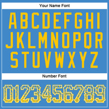 Load image into Gallery viewer, Custom Powder Blue Gold-White Authentic Drift Fashion Baseball Jersey