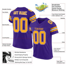 Загрузить изображение в средство просмотра галереи, Custom Purple Gold-White Mesh Authentic Football Jersey