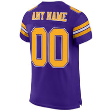 Загрузить изображение в средство просмотра галереи, Custom Purple Gold-White Mesh Authentic Football Jersey