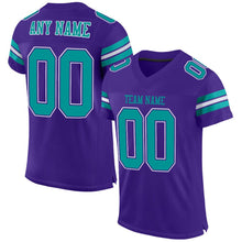 Загрузить изображение в средство просмотра галереи, Custom Purple Aqua-White Mesh Authentic Football Jersey