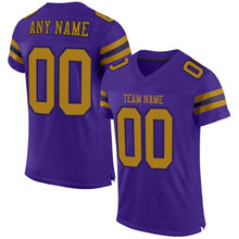 Load image into Gallery viewer, Custom Purple Old Gold-Black Mesh Authentic Football Jersey
