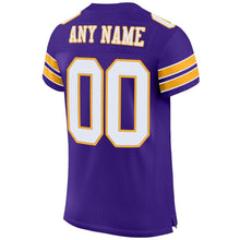 Загрузить изображение в средство просмотра галереи, Custom Purple White-Gold Mesh Authentic Football Jersey