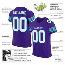 Загрузить изображение в средство просмотра галереи, Custom Purple White-Aqua Mesh Authentic Football Jersey