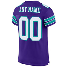 Загрузить изображение в средство просмотра галереи, Custom Purple White-Aqua Mesh Authentic Football Jersey