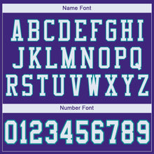 Загрузить изображение в средство просмотра галереи, Custom Purple White-Aqua Mesh Authentic Football Jersey