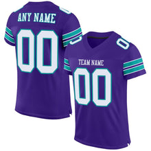 Загрузить изображение в средство просмотра галереи, Custom Purple White-Aqua Mesh Authentic Football Jersey