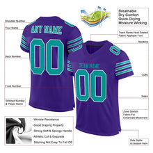 Загрузить изображение в средство просмотра галереи, Custom Purple Aqua-White Mesh Authentic Football Jersey
