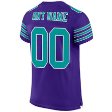 Загрузить изображение в средство просмотра галереи, Custom Purple Aqua-White Mesh Authentic Football Jersey