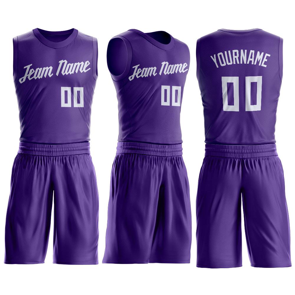 Custom Team Basketball Gold Jersey Purple