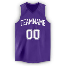 Load image into Gallery viewer, Custom Purple White V-Neck Basketball Jersey