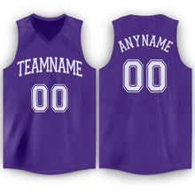 Load image into Gallery viewer, Custom Purple White V-Neck Basketball Jersey