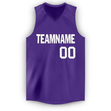 Load image into Gallery viewer, Custom Purple White V-Neck Basketball Jersey
