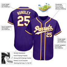 Загрузить изображение в средство просмотра галереи, Custom Purple White-Gold Authentic Baseball Jersey