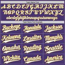Загрузить изображение в средство просмотра галереи, Custom Purple White-Gold Authentic Baseball Jersey